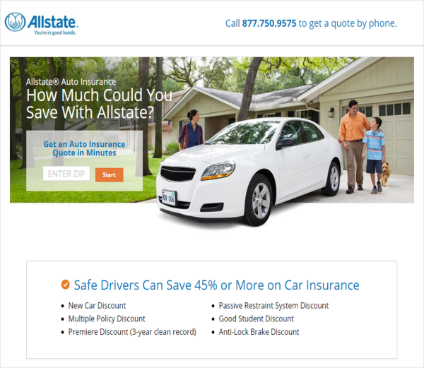 Allstate Landing Page for Web